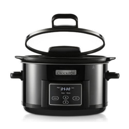 Crock Pot Slow Cooker 4.7L Hinged Lid Food Pressure Kitchen Auto Keep