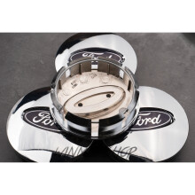 (Black and Silver 54mm) 4 Ford 54mm Alloy Wheels Centre Caps