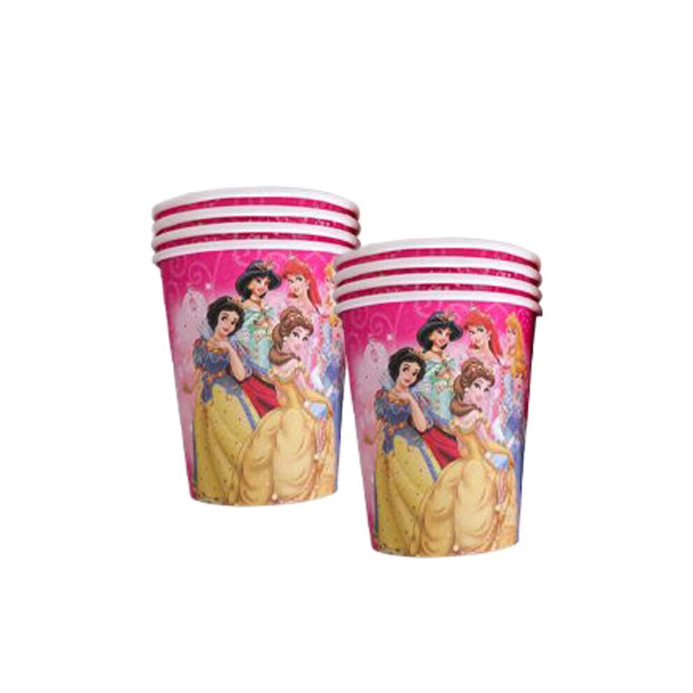 (10Pcs Cup) Disney Princess Girls Birthday Party Supplies Set