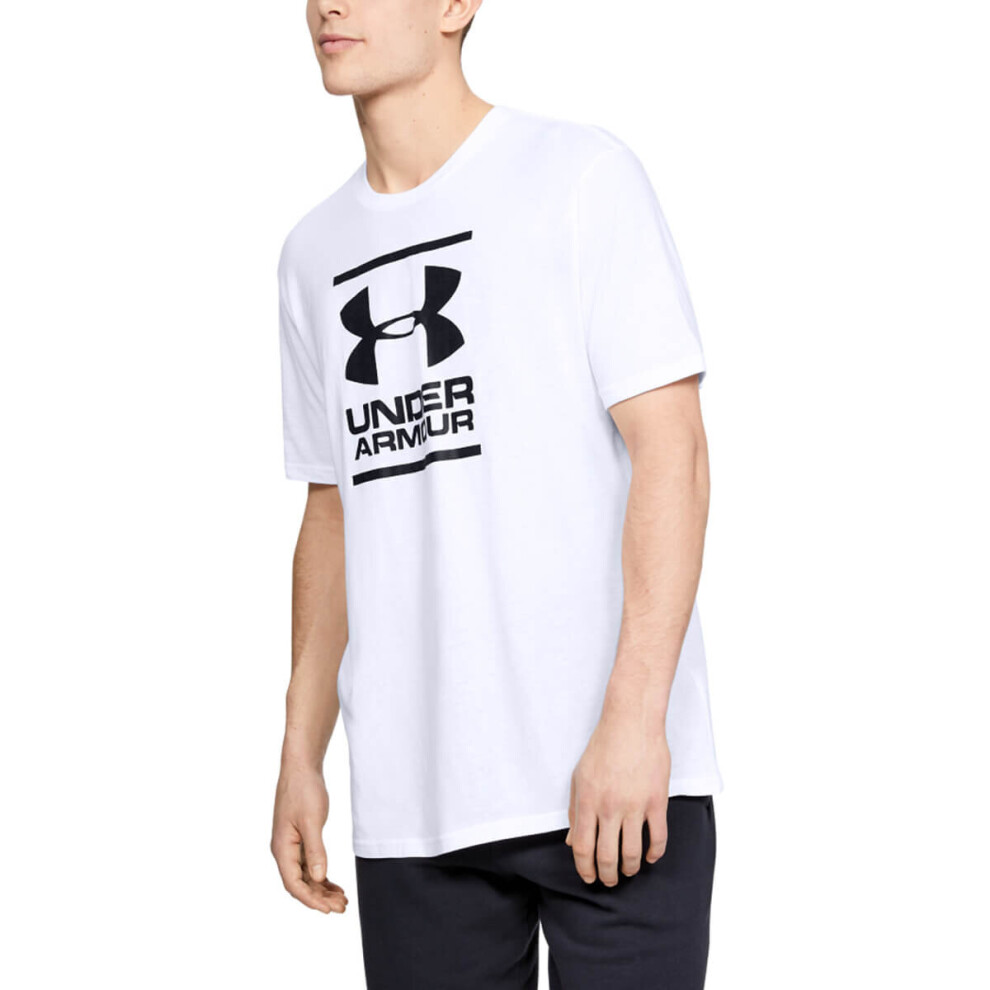 (L, White) Under Armour Mens 2021 UA GL Foundation HeatGear Cotton Training Tee T-Shirt