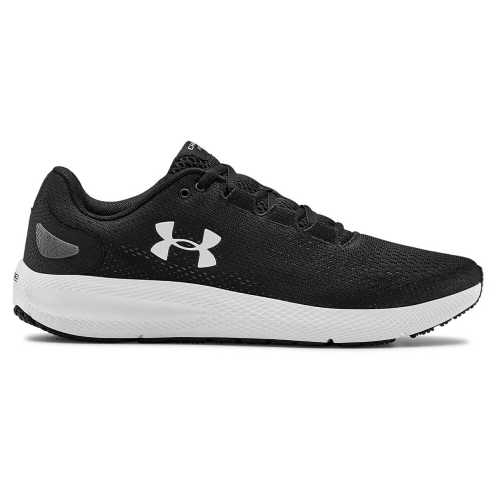 (UK 8, Black/White) Under Armour Mens Charged Pursuit 2 Cushioned Trainers Running Shoes