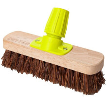 Premium Wooden Deck Scrub Head Stiff Bassine 8"