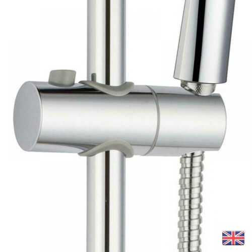 Waterfall Chrome Square 3 Way Rigid Riser Rail Shower Kit Bath Mixer Tap Set UK 2