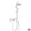 Waterfall Chrome Square 3 Way Rigid Riser Rail Shower Kit Bath Mixer Tap Set UK 1