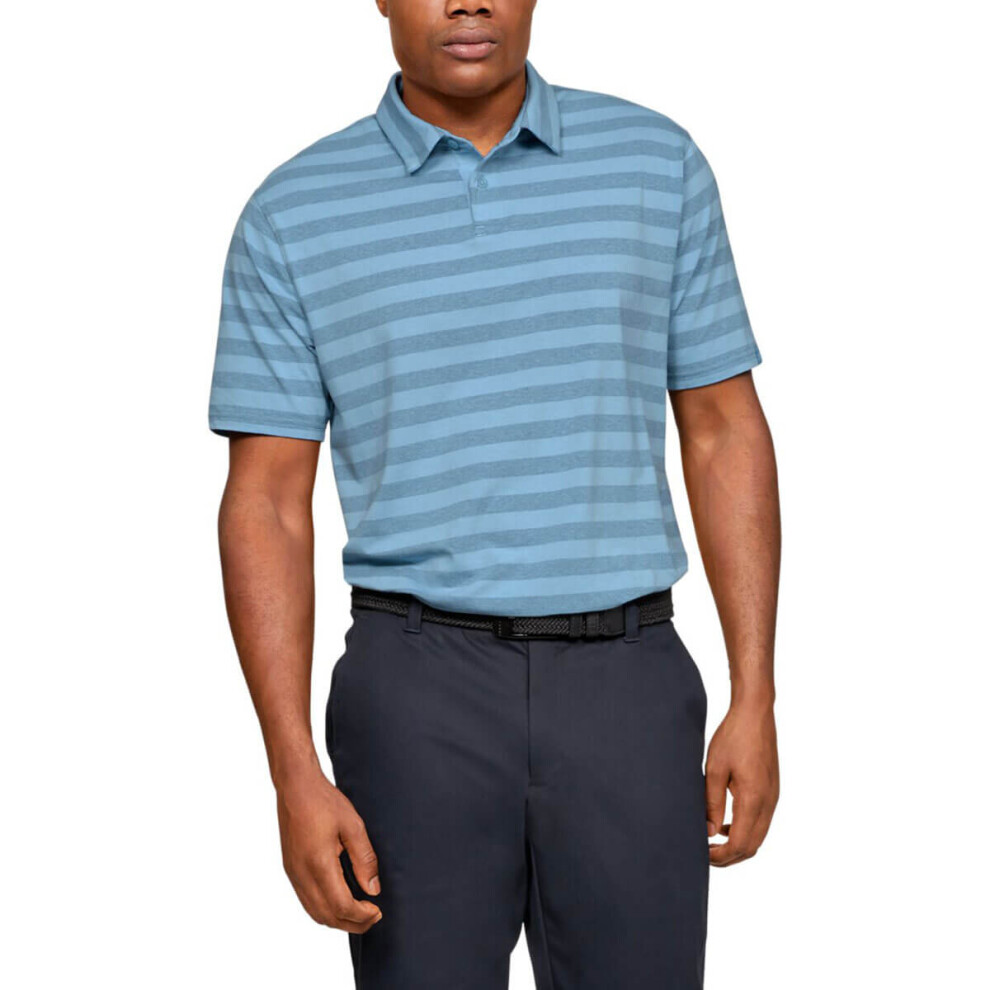 Under Armour Mens CC Scramble Stripe Charged Cotton Polo Shirt