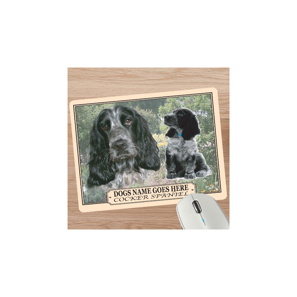 Personalised Cocker Spaniel Dog Breed Mouse Mat Gift 608597608014