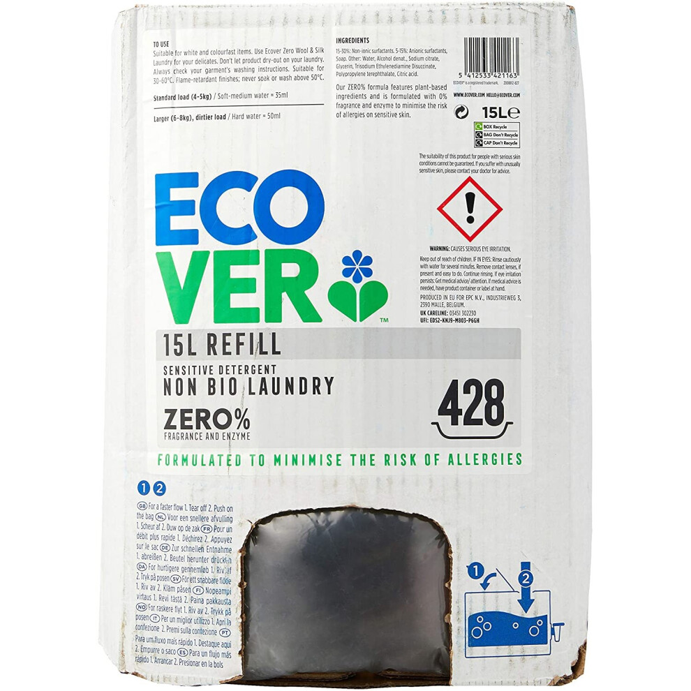Ecover Zero Laundry Liquid 15Ltr