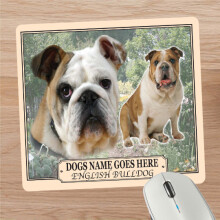 Personalised English Bulldog Dog Breed Mouse Mat Gift