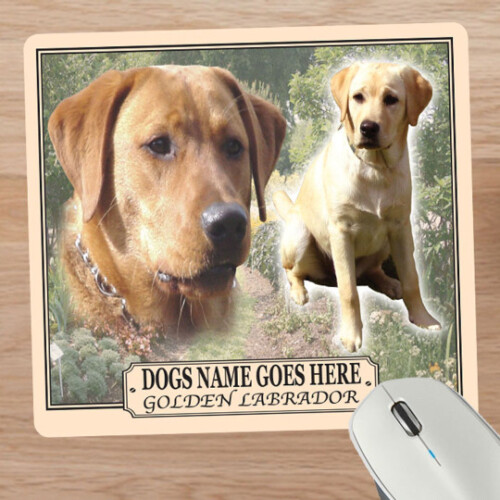 Personalised Golden Labrador Dog Breed Mouse Mat Gift