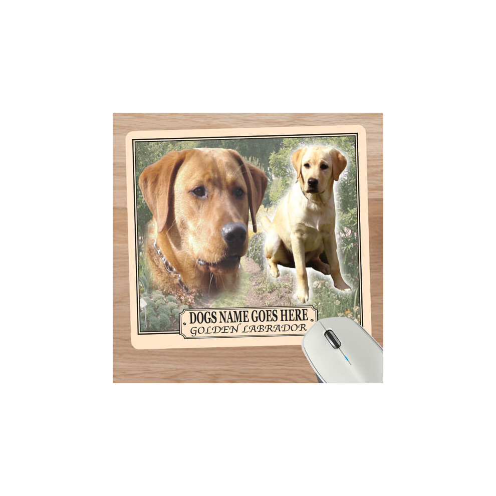 Personalised Labrador Dog Breed Mouse Mat Gift Golden 608597608106