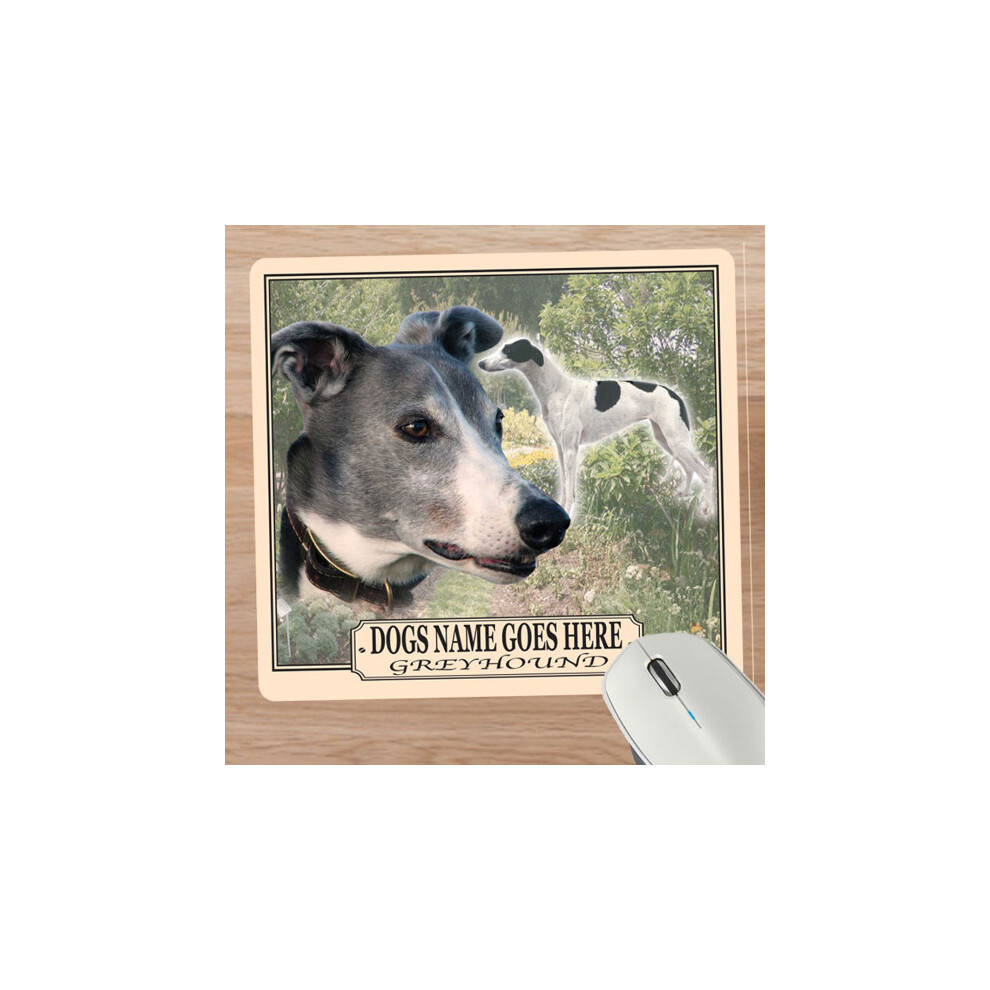 Personalised Greyhound Dog Breed Mouse Mat Gift 608597608137
