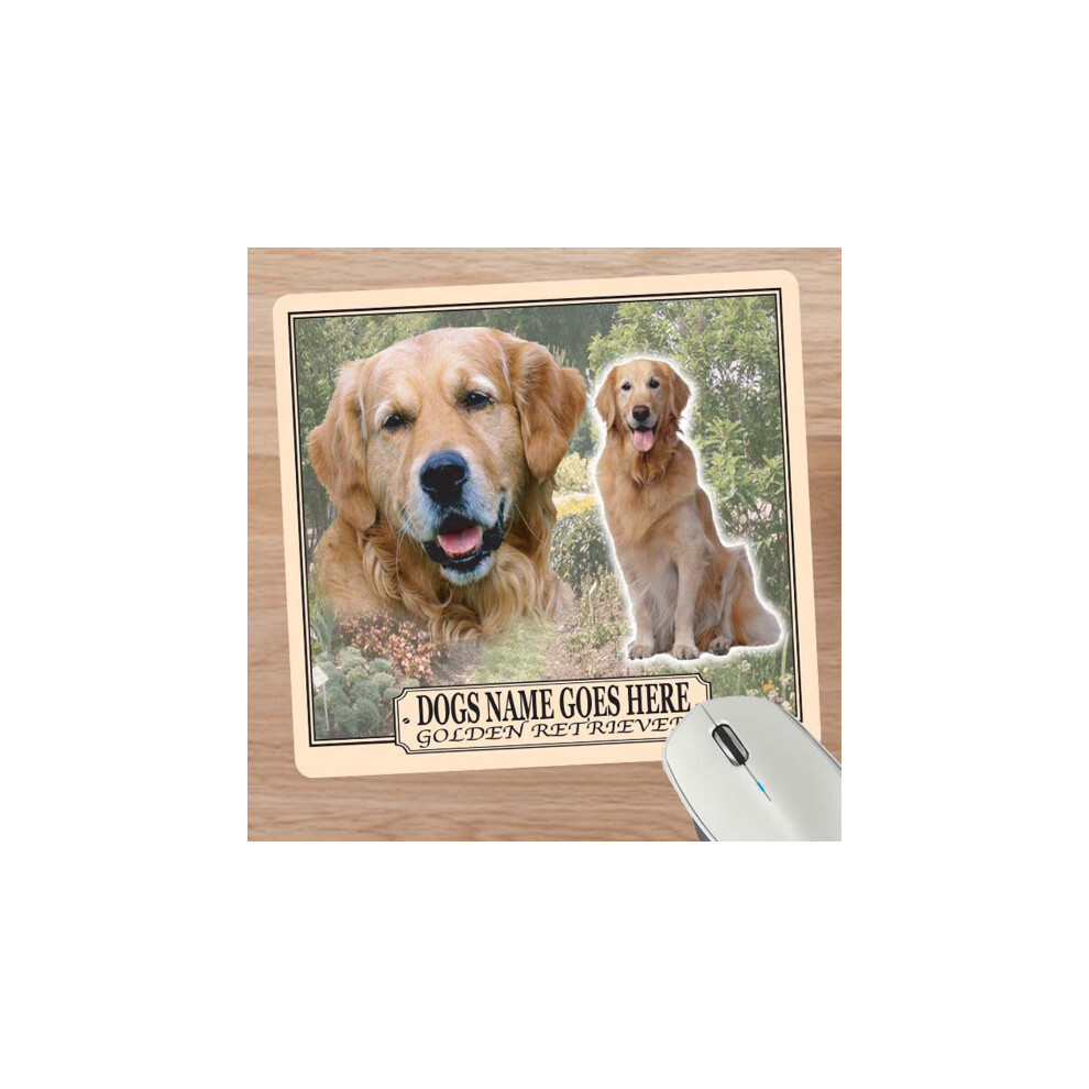 Personalised Retriever Dog Breed Mouse Mat Gift Golden 608597608113