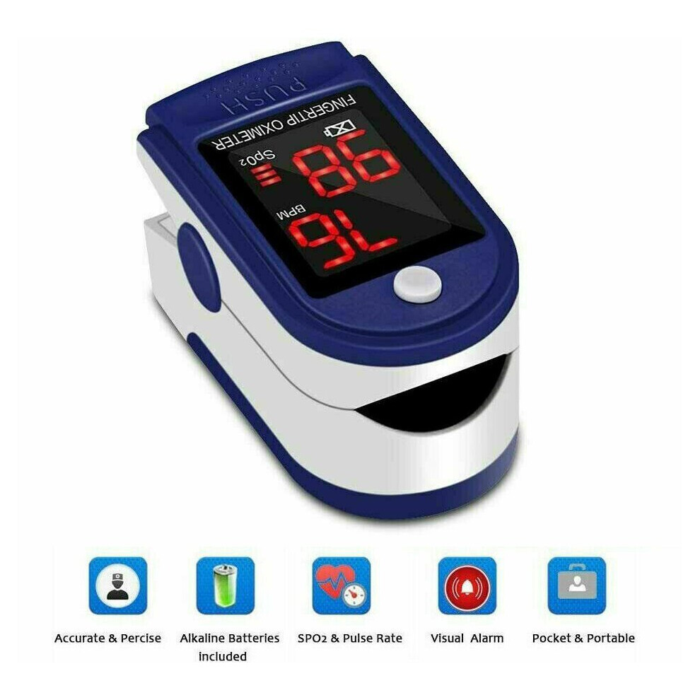 Fingertip Pulse Oximeter Blood Oxygen Saturation Meter Heart Rate NHS