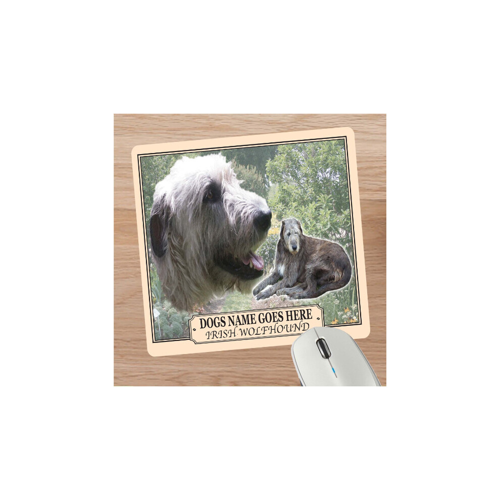 Personalised Irish Wolfhound Dog Breed Mouse Mat Gift 608597608144