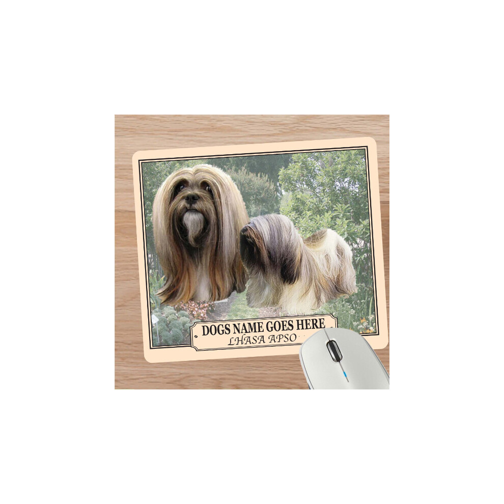 Personalised Lhasa Apso Dog Breed Mouse Mat Gift 608597608779