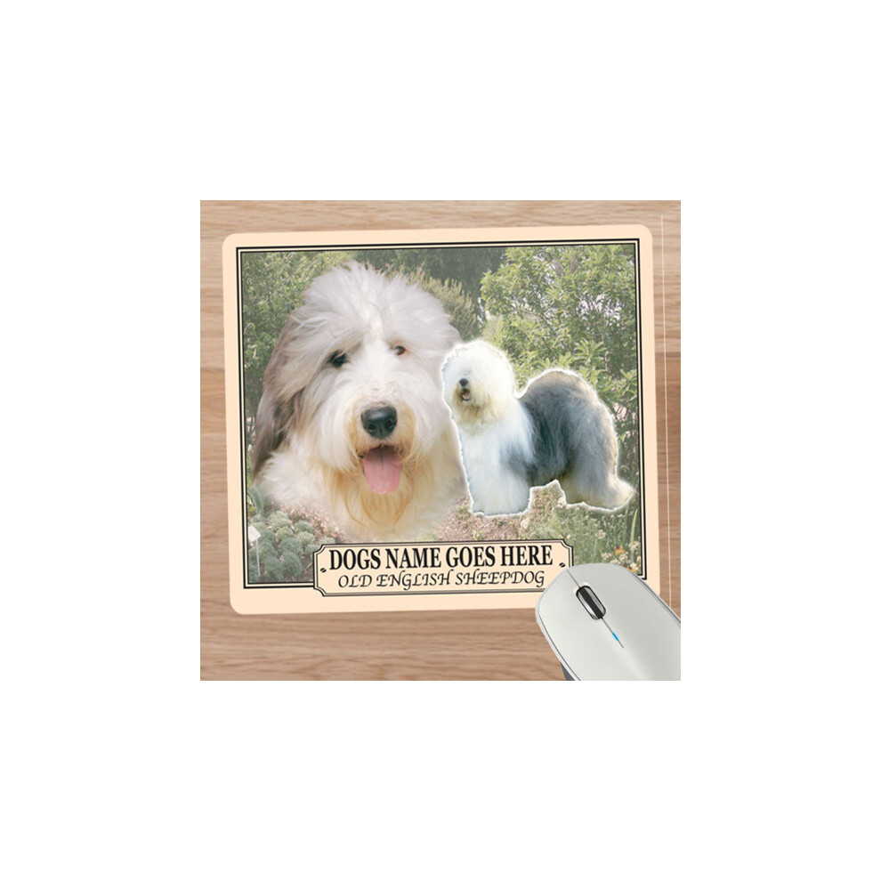 Personalised Old English Sheepdog Dog Breed Mouse Mat Gift 608597608793