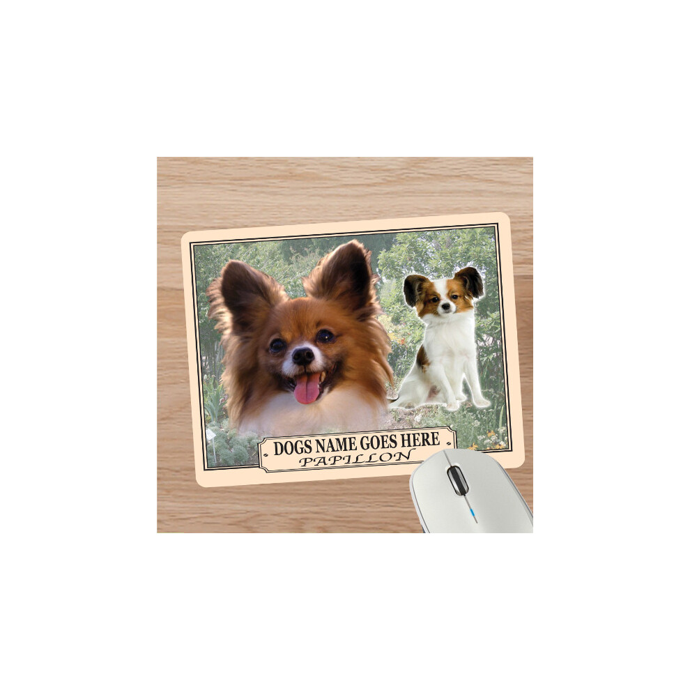 Personalised Papillon Dog Breed Mouse Mat Gift 608597608809