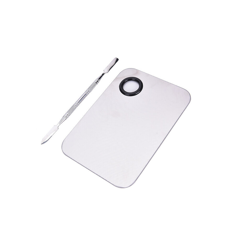Hkhbjs Silver Stainless Makeup Nail Eye Shadow Mixing Plate Foundation Eyeshadow Palette