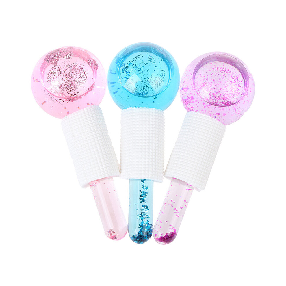 Hkhbjs (Purple) Ice Hockey Energy Beauty Crystal Ball Cooling Ice Globes Water Ball Massager