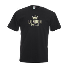 (Black, M) London England Crown Graphic High Quality T-Shirt, Tee, Men's, Unisex
