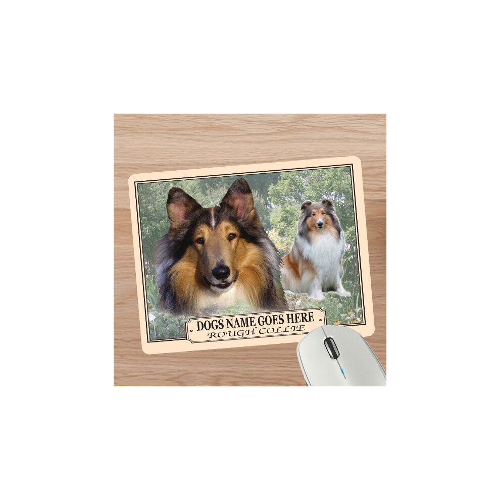 Personalised Rough Collie Dog Breed Mouse Mat Gift 608597608892