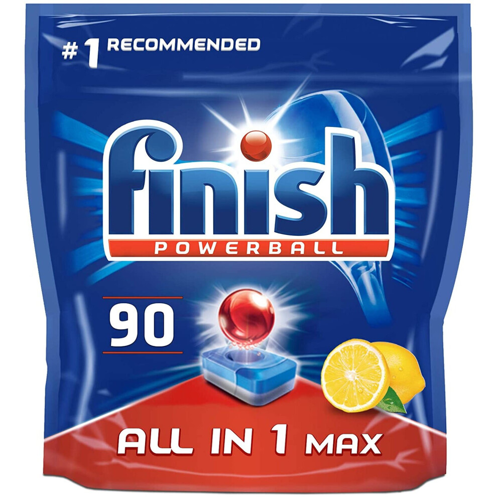 Finish All-in-One Max Dishwasher Tablets, LEMON, 90 Tablets