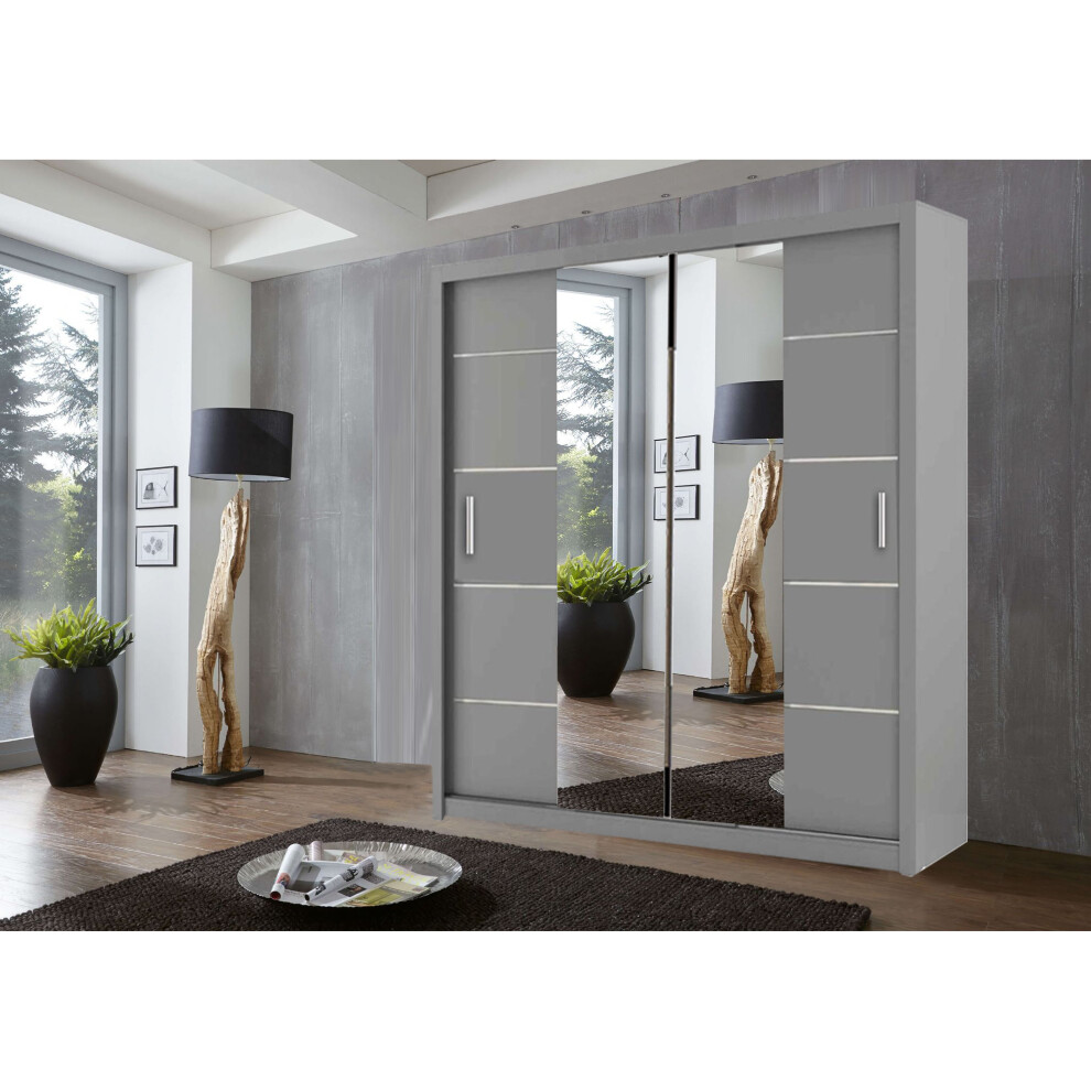 (150 cm, Grey) Oslo Sliding Door Wardrobe In 4 sizes and 4 Colors