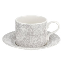 Spode PUM04516 Pure Morris Strawberry Thief-Single Teacup and Saucer, Ceramic
