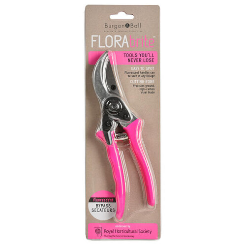 RHS Florabrite Fluorescent Bypass Secateurs - Pink 1