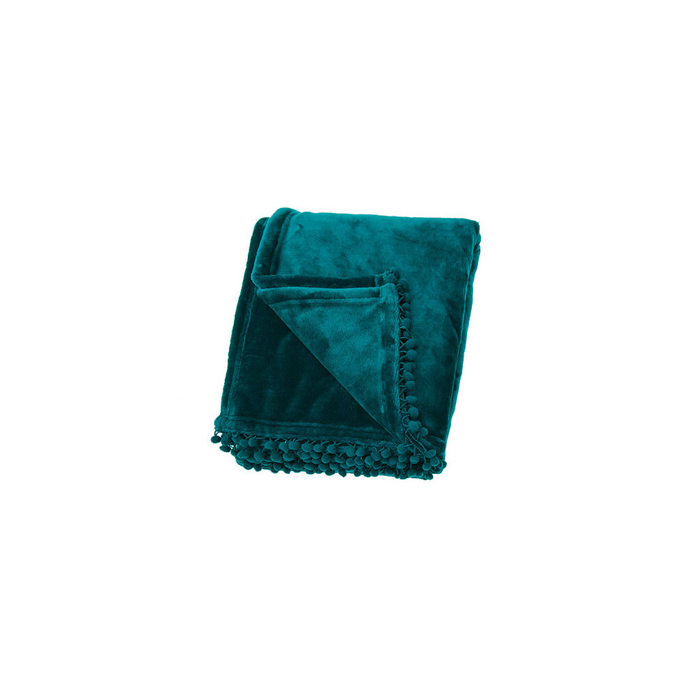 Walton & Co Cashmere Peacock Touch Fleece Throw