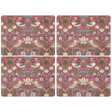 Morris & Co Strawberry Thief Red Placemats Set of 4