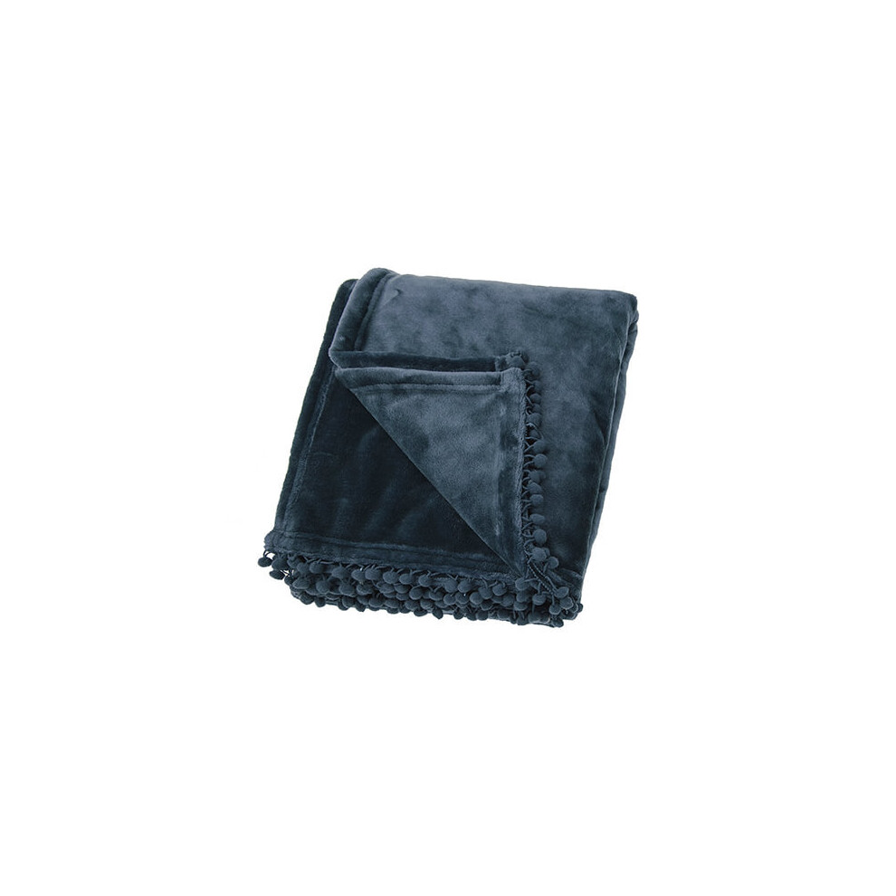 Walton & Co Cashmere Slate Blue Touch Fleece Throw