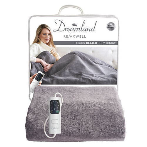 Dreamland Dreamland Intelliheat Luxury Heated Grey Throw