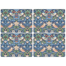 Morris & Co Strawberry Thief Blue Placemats Set of 4