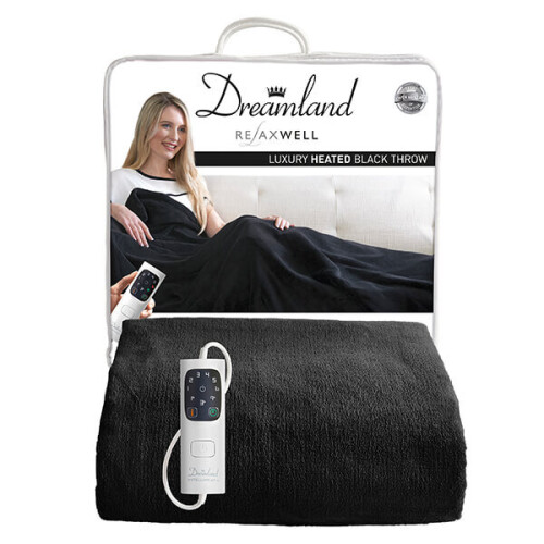 Dreamland Dreamland Intelliheat Luxury Heated Black Throw