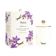 Wax Lyrical Ceramic Candle #w/f Oriental Ceramic Orchid & Cedar Large White