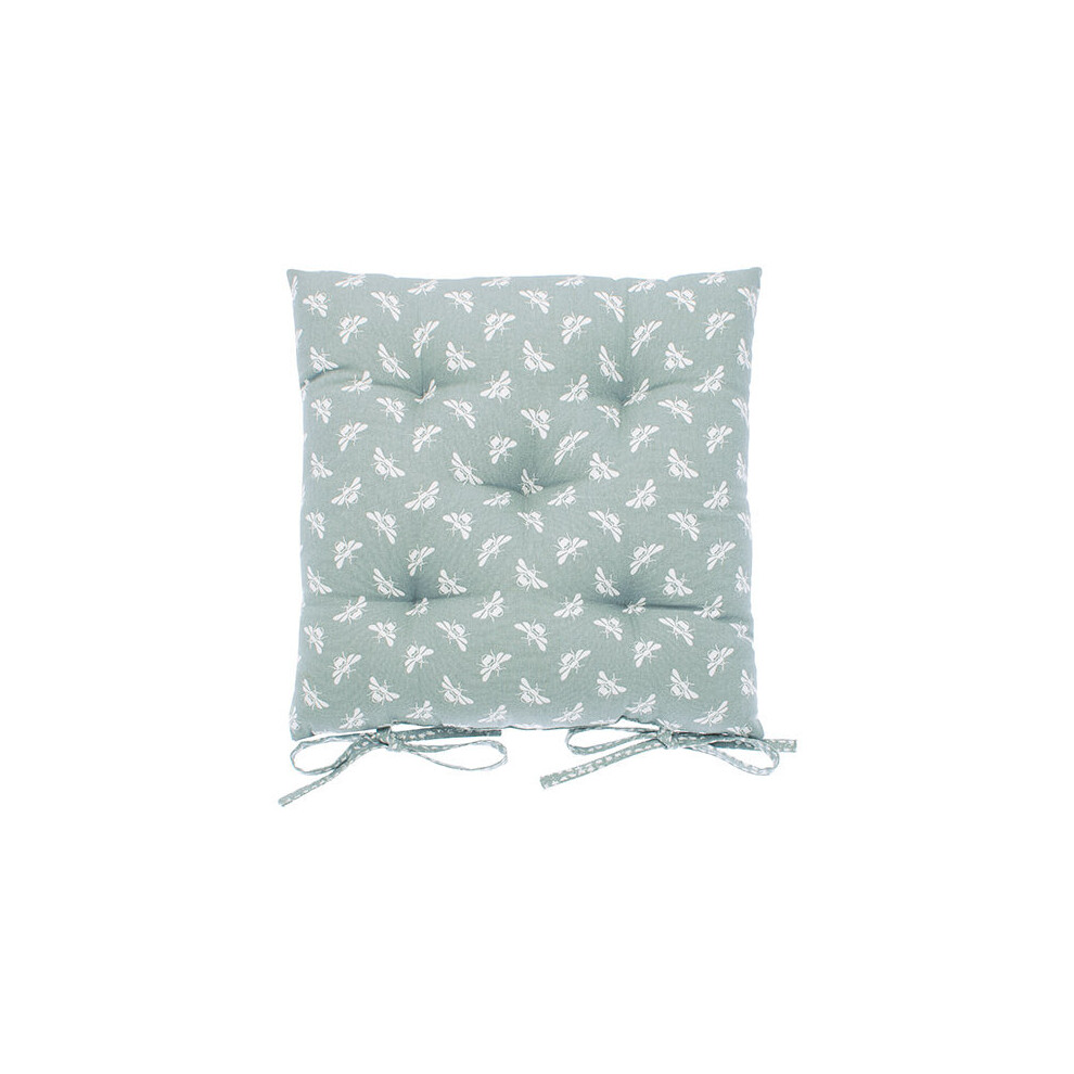 Walton & Co Moss Bee Seat Pad With Ties