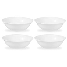 Royal Worcester Serendipity White Cereal Bowls, 16cm, Set of 4 - Fine Bone China, Dishwasher & Microwave Safe