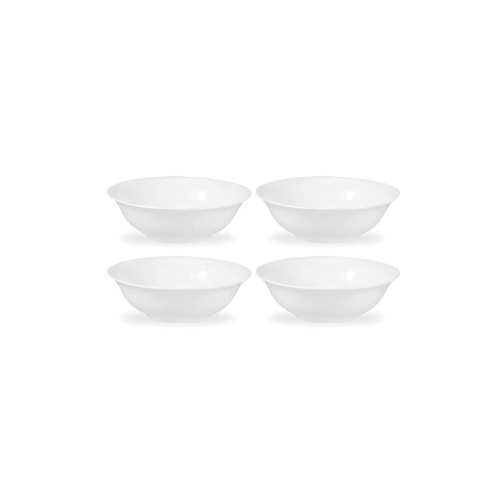 Royal Worcester Serendipity White Cereal Bowls, 16Cm, Set Of 4 - Fine Bone China, Dishwasher & Microwave Safe