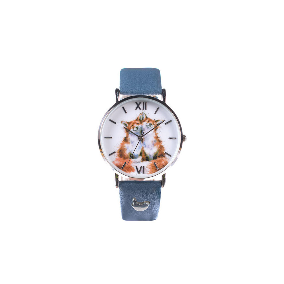 Wrendale Designs Fox Watch Navy Vegan Leather Strap