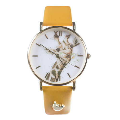 Wrendale Wrendale Designs Giraffe Watch Mustard Vegan Leather Strap