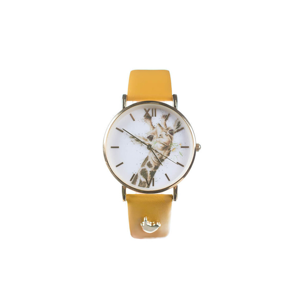 Wrendale Designs Giraffe Watch Mustard Vegan Leather Strap