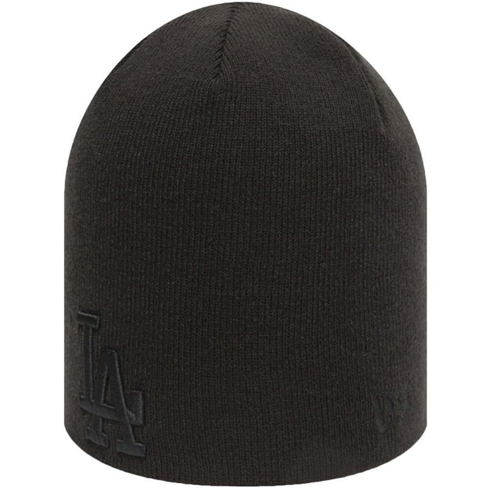 New Era La Dodgers Essential Mlb Knitted Winter Warm Beanie Skull Hat - Black
