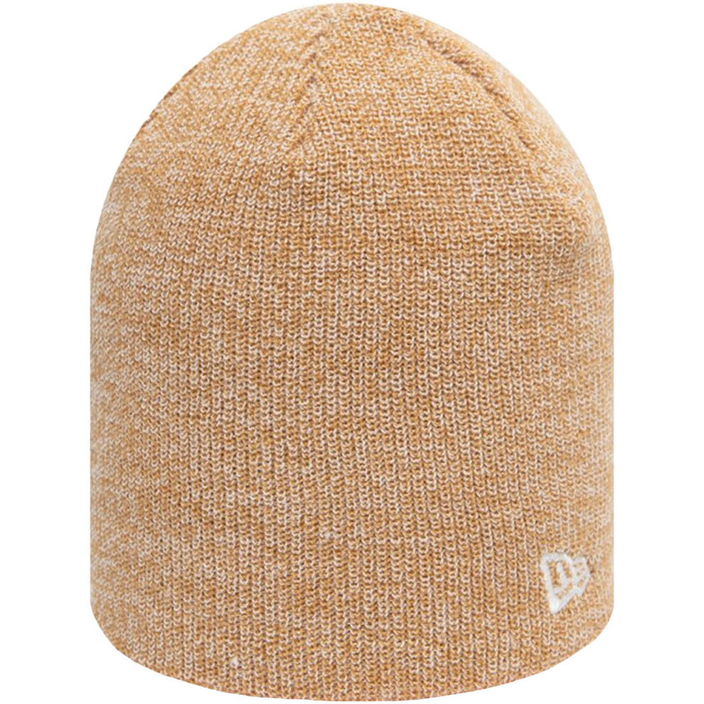 New Era Essential Knitted Winter Warm Beanie Skull Hat - Beige Marl Cream