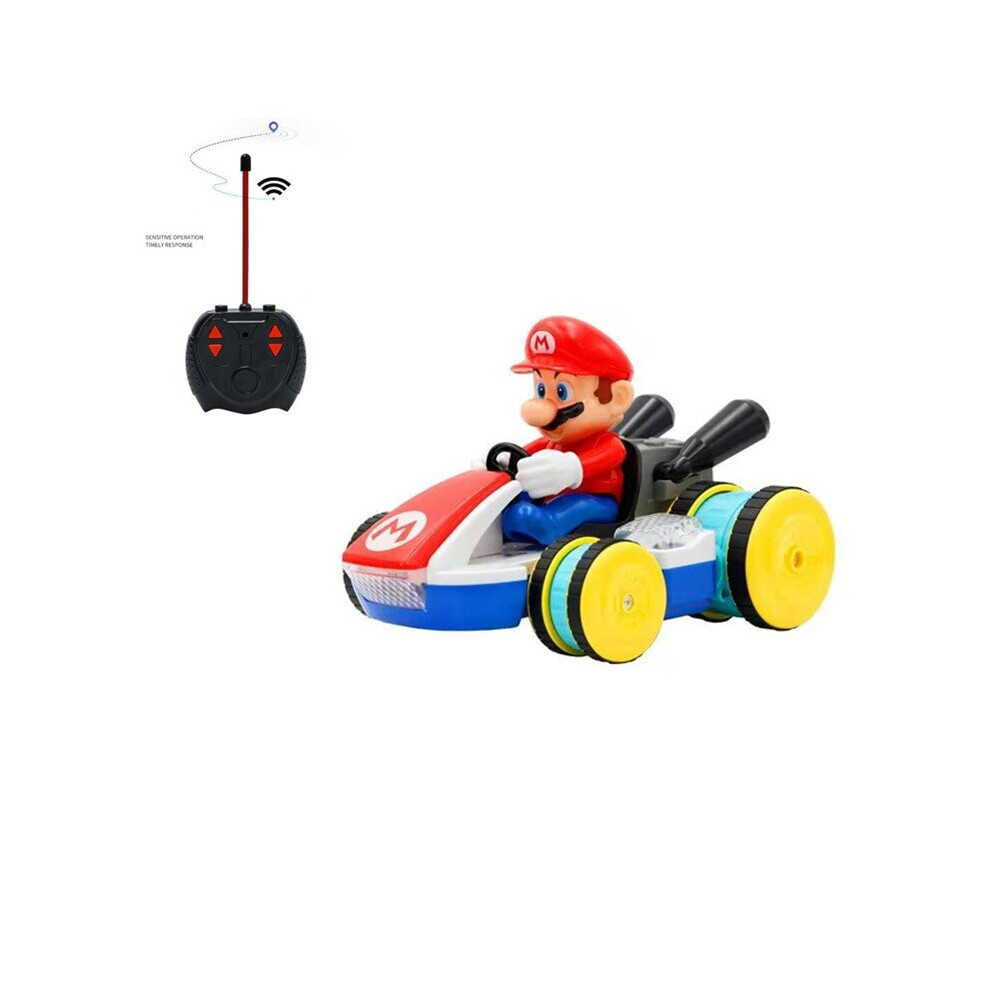 red Super Mario Kart Racing 2.4Ghz Four way Remote Control Car Electric Toy Car with Light and Music Boy Handle on OnBuy