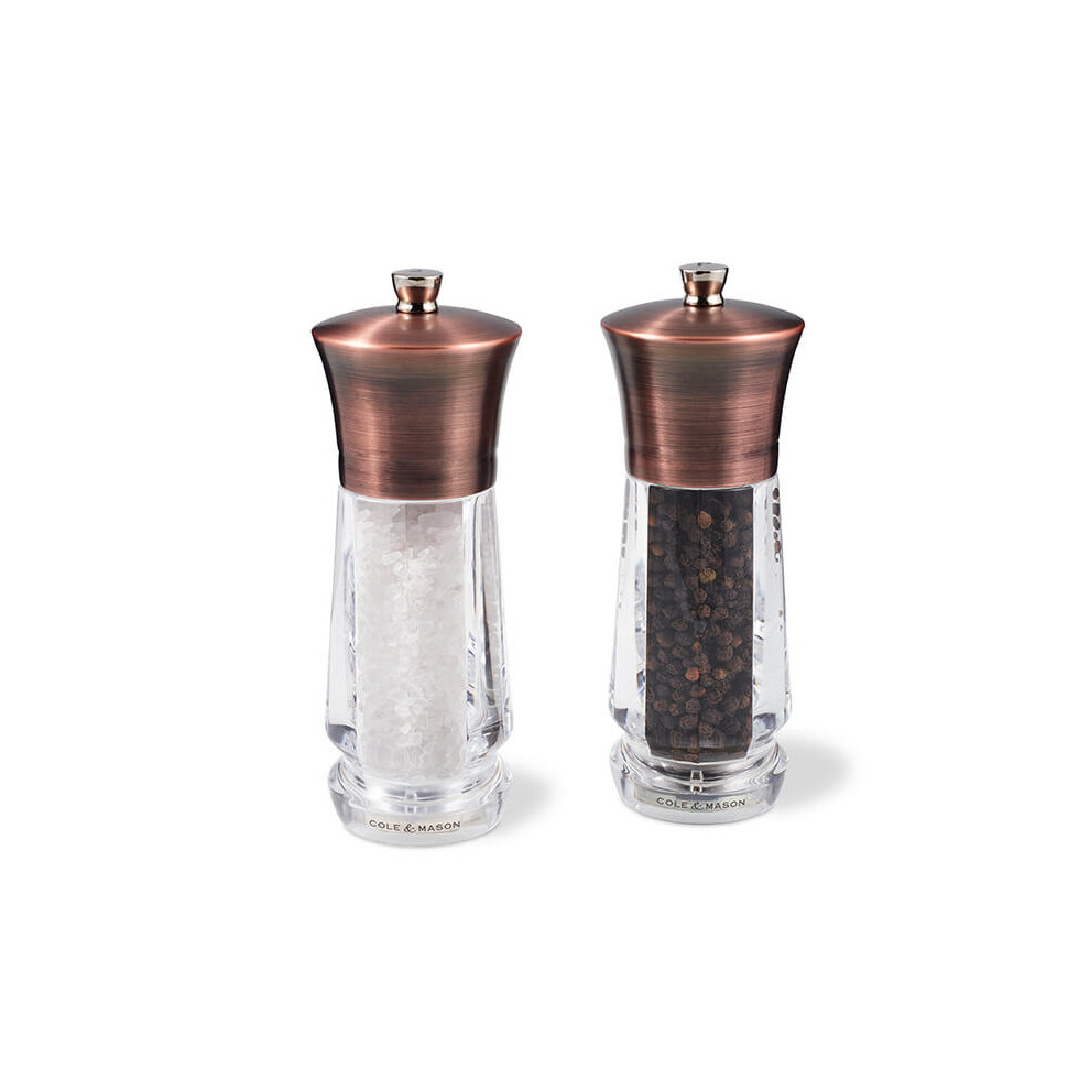 Cole & Mason Precision+ Exford Clear Antique Brass Salt & Pepper Mill Gift Set