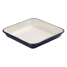 Tala Originals Large Enamelled Roaster in Indigo and Ivory Colours, Measuring 33cm x 33cm x 5.5cm