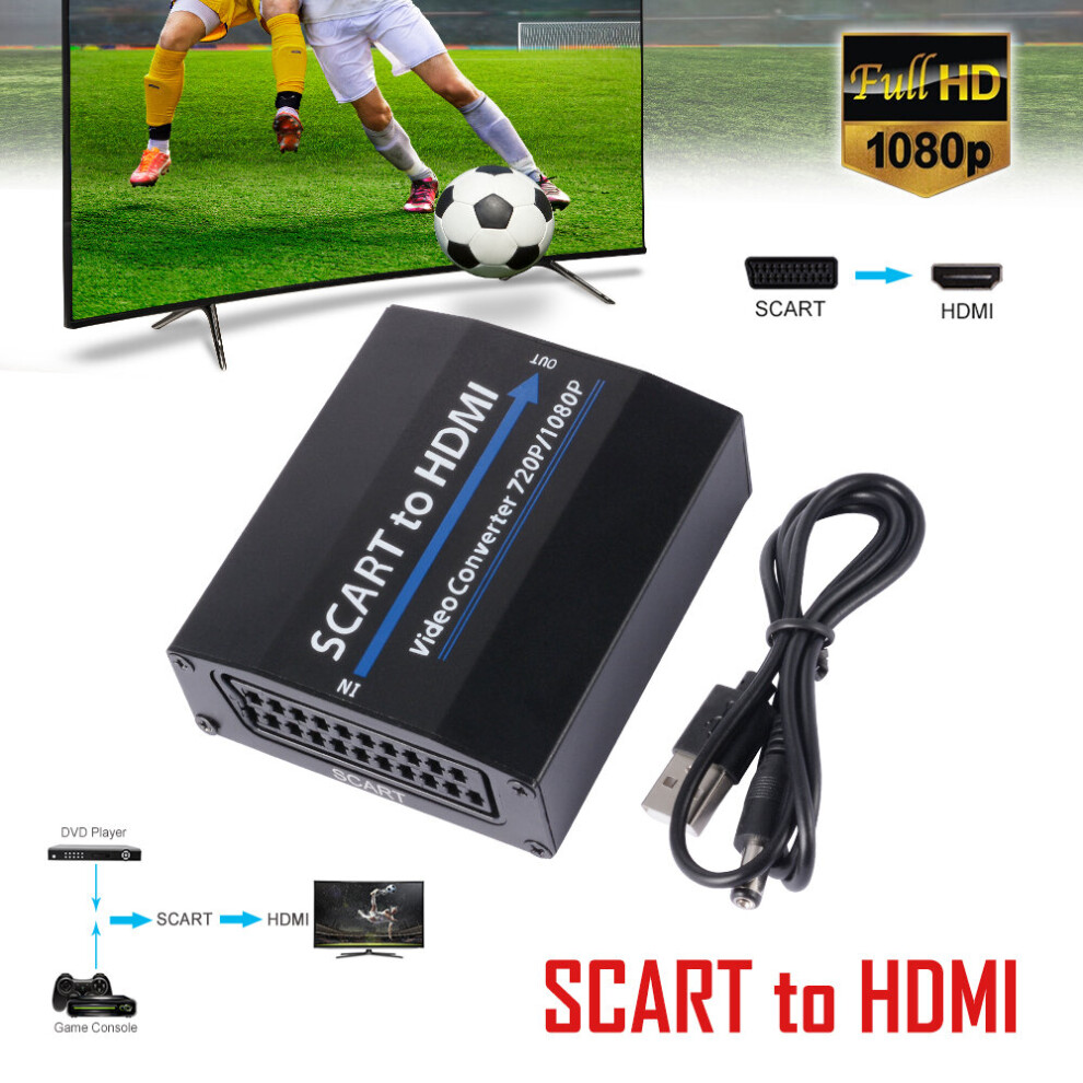 Hd 1080P Scart To Hdmi Video Upscale Converter For Dvd Smart Tv Box 7381457028605