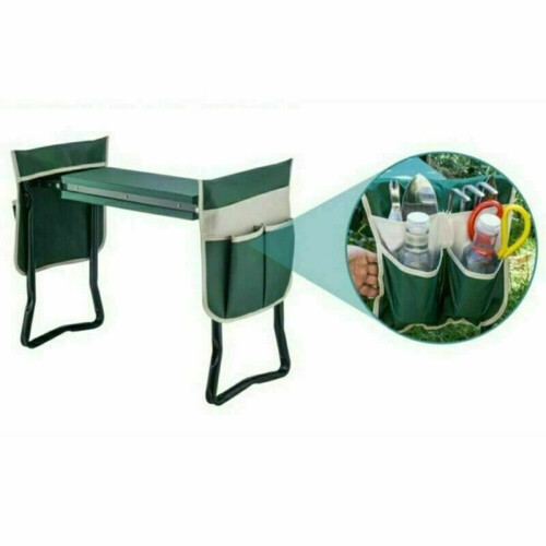 Portable Folding Garden Seat Tool Bag Green 2