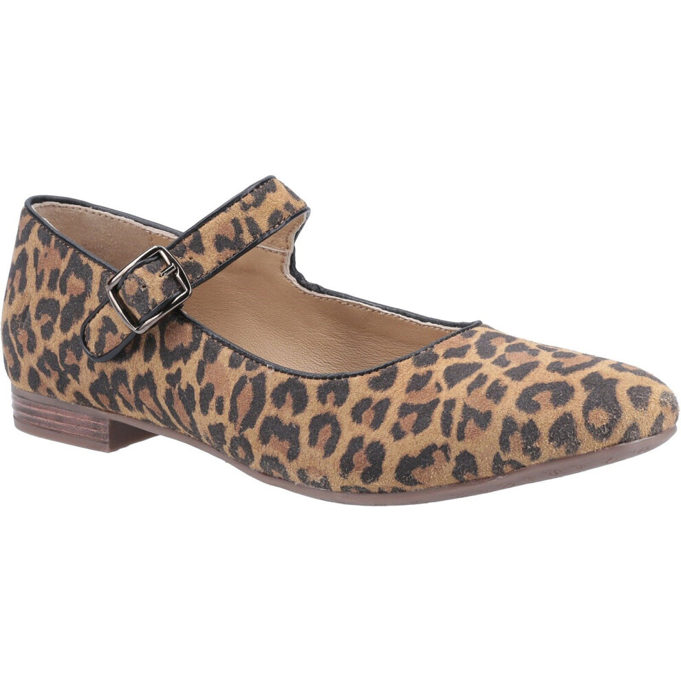 (Leopard, 3) Hush Puppies Women's Melissa Strap Flat Shoe Various Colours 31954